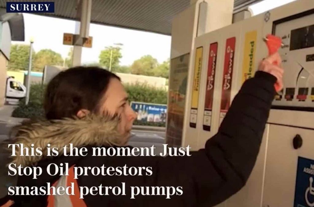 Eco Terrorists smash gas pumps… Raw