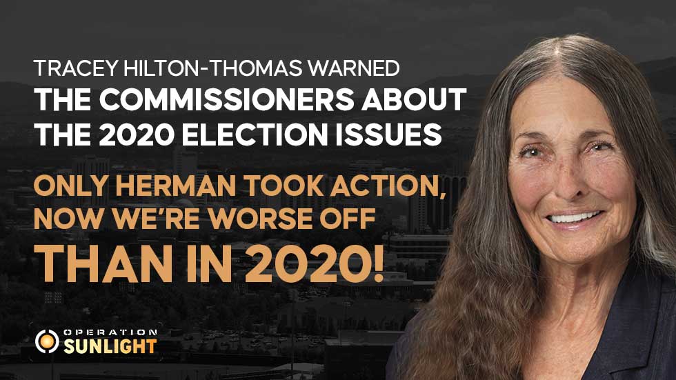 Tracey Hilton-Thomas warned the commissioners about the 2020 election issues, only Herman took action, now we’re worse off than in 2020!