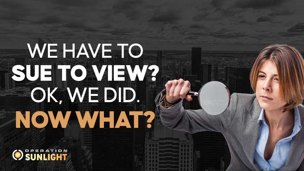 We have to SUE to VIEW? Ok, we did. Now what?