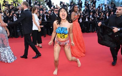 Half Naked protester storms Cannes Red Carpet…