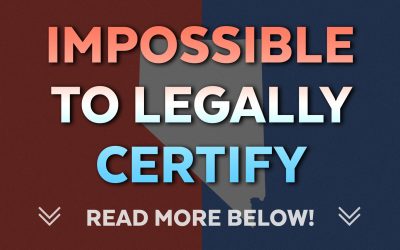Impossible to legally certify
