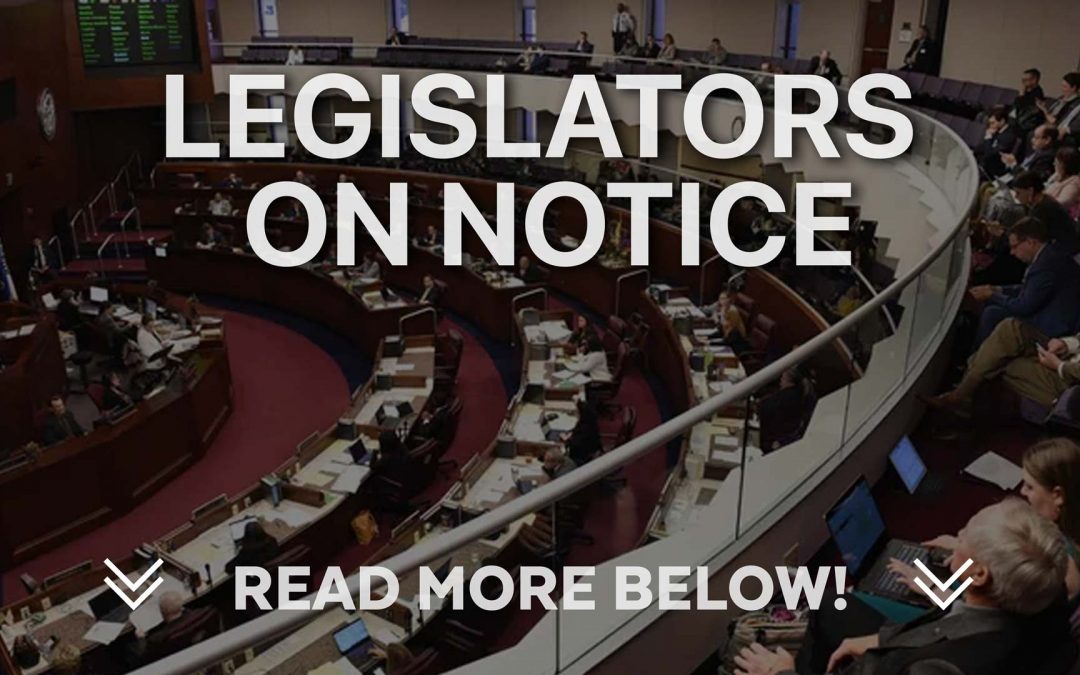 Legislators on Notice