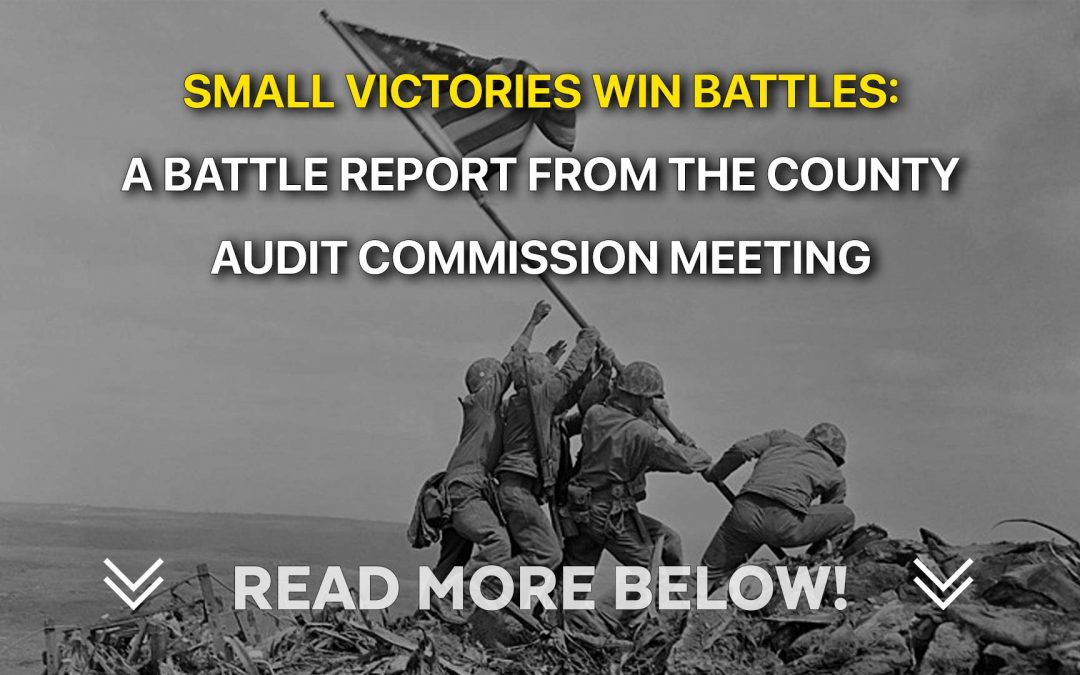 Small Victories Win Battles: A Battle Report from the County Audit Commission Meeting