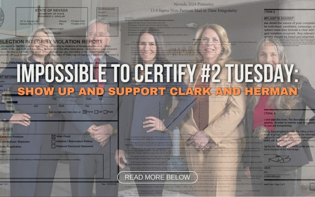 Impossible to Certify #2 Tuesday: Show Up and Support Clark and Herman
